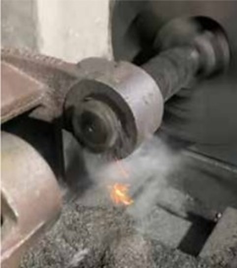 Component being machined